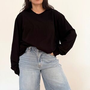 Talentless black LS tee